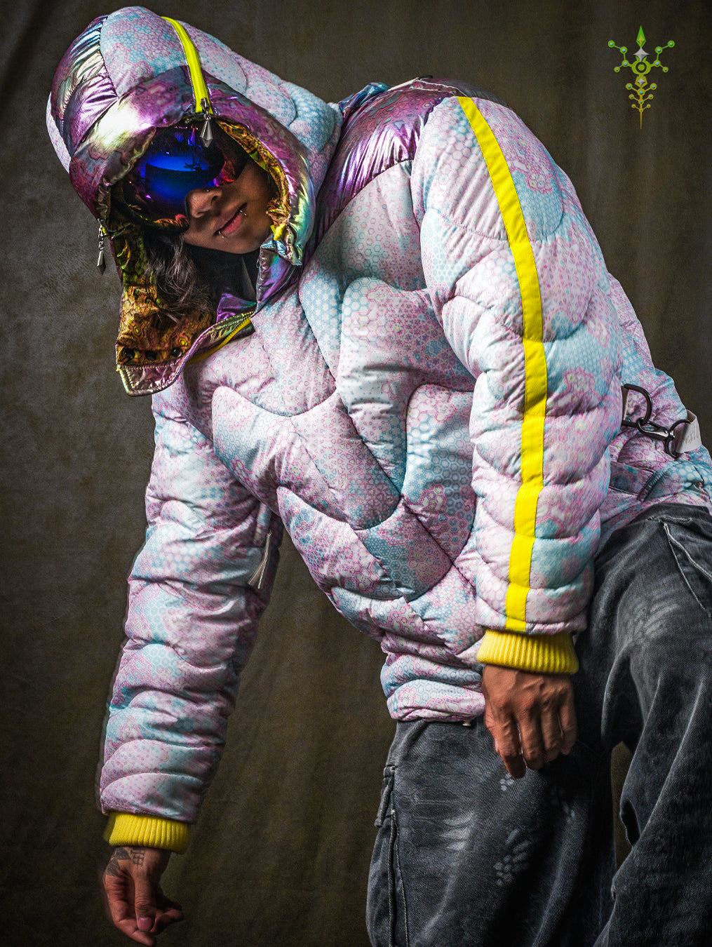 Down Jacket Men & Pakpak / Nylon (Glow in the Dark) - GALACTIK NIRVANA