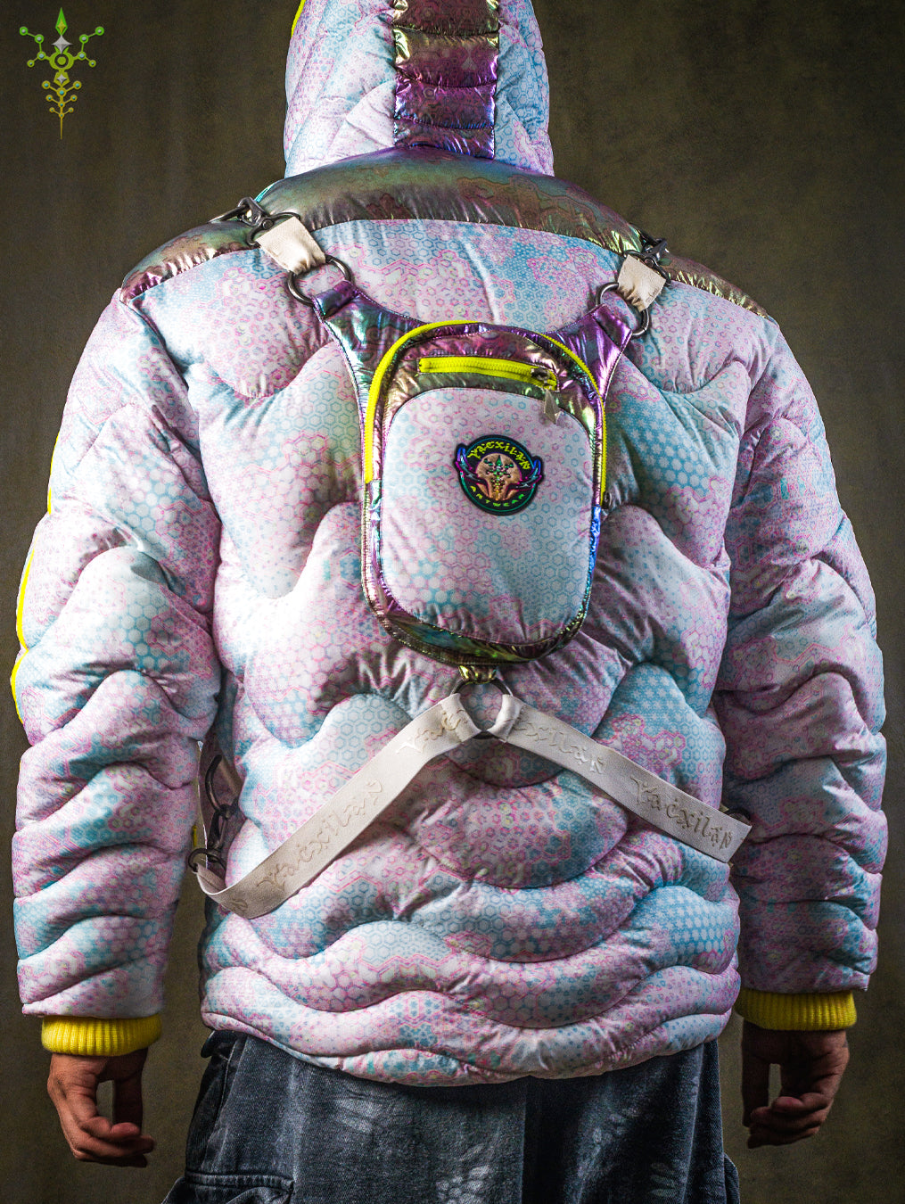 Down Jacket Men & Pakpak / Nylon (Glow in the Dark) - GALACTIK NIRVANA