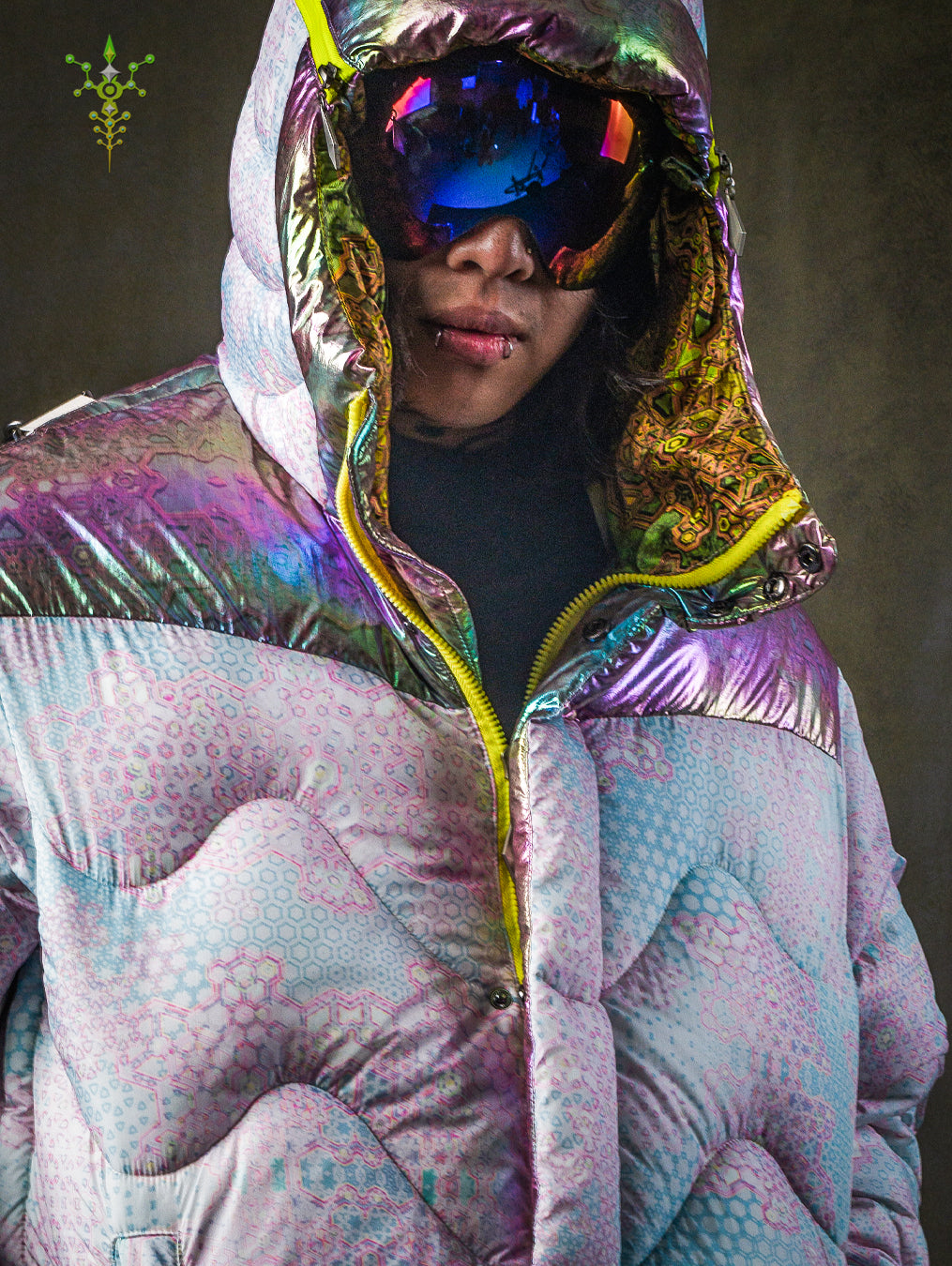 Down Jacket Men & Pakpak / Nylon (Glow in the Dark) - GALACTIK NIRVANA