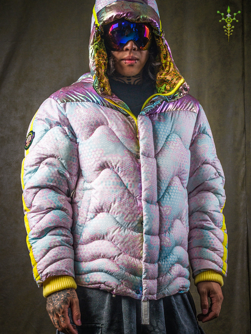 Down Jacket Men & Pakpak / Nylon (Glow in the Dark) - GALACTIK NIRVANA