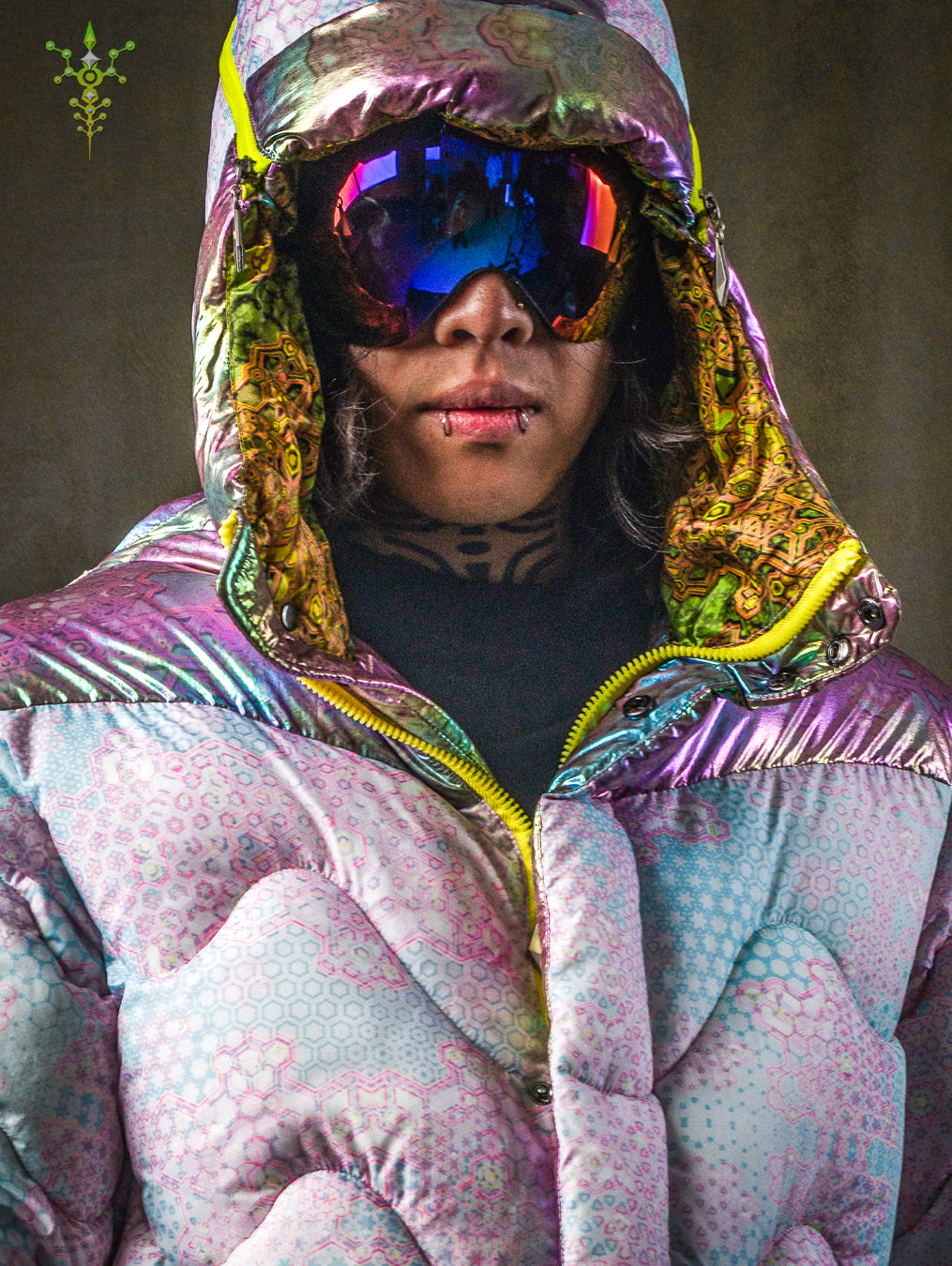 Down Jacket Men & Pakpak / Nylon (Glow in the Dark) - GALACTIK NIRVANA