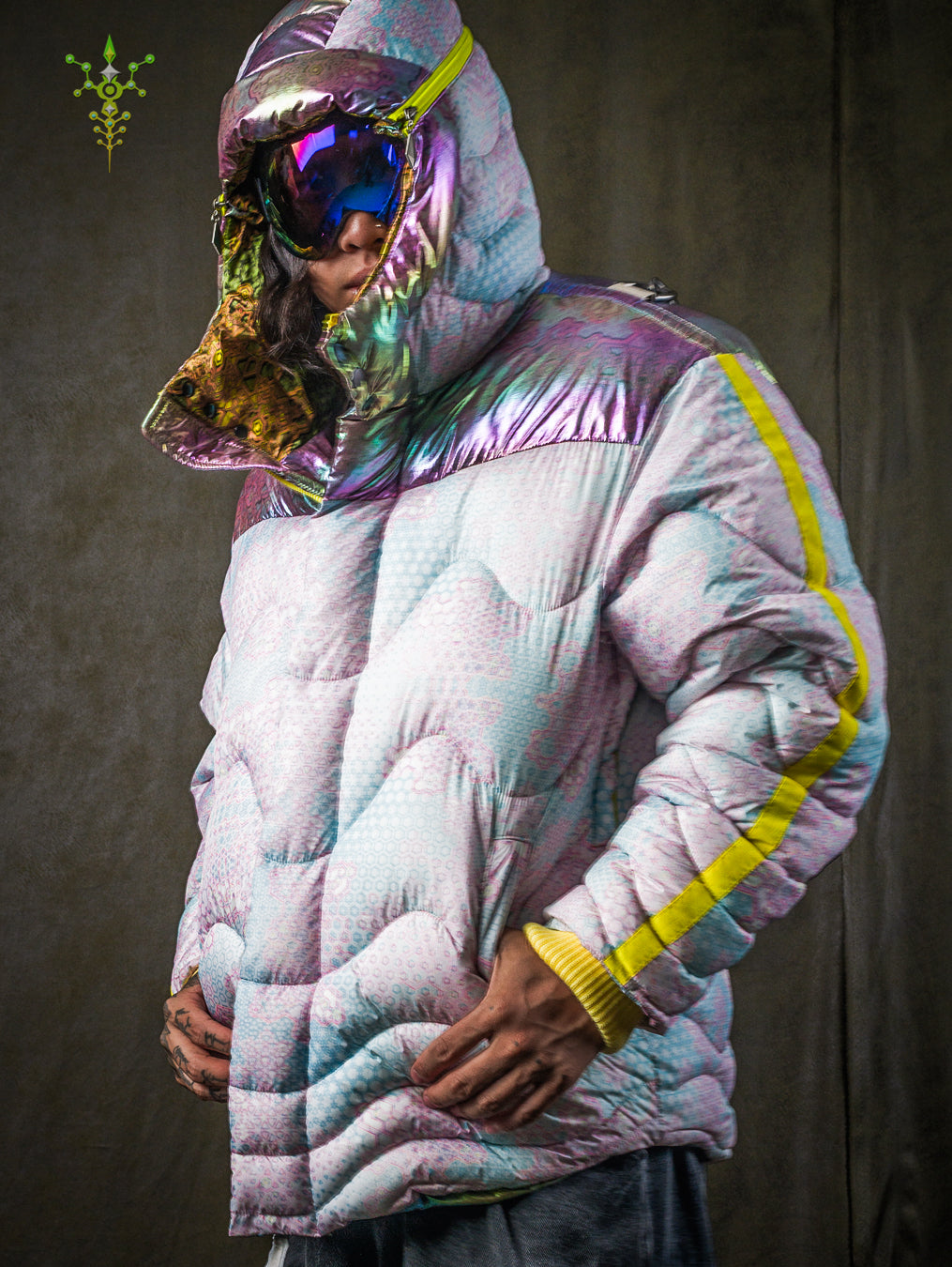 Down Jacket Men & Pakpak / Nylon (Glow in the Dark) - GALACTIK NIRVANA