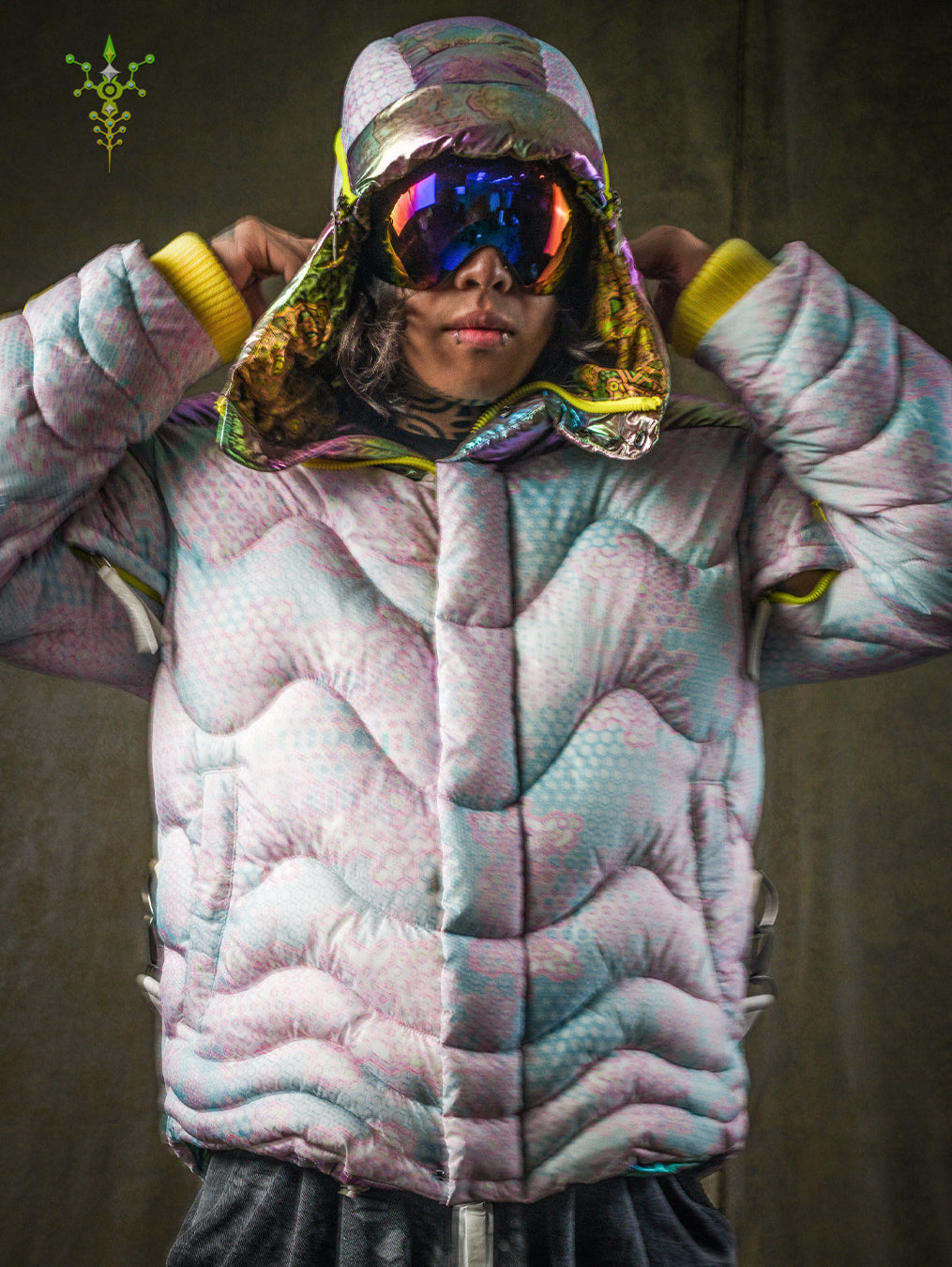 Down Jacket Men & Pakpak / Nylon (Glow in the Dark) - GALACTIK NIRVANA