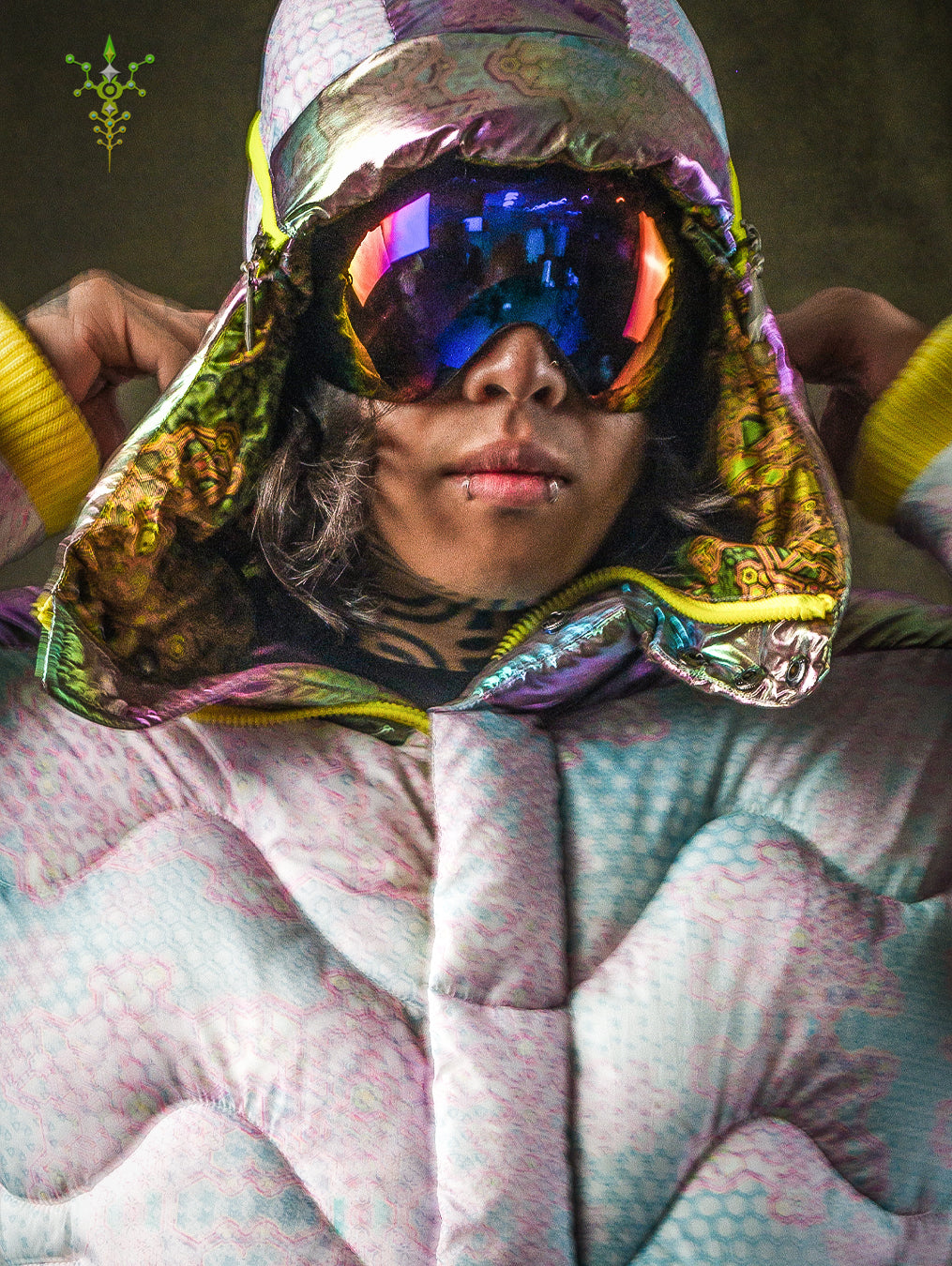 Down Jacket Men & Pakpak / Nylon (Glow in the Dark) - GALACTIK NIRVANA