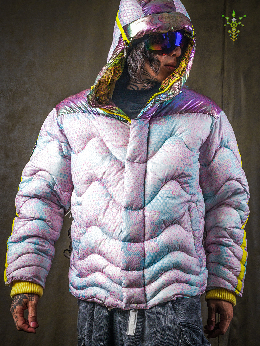 Down Jacket Men & Pakpak / Nylon (Glow in the Dark) - GALACTIK NIRVANA