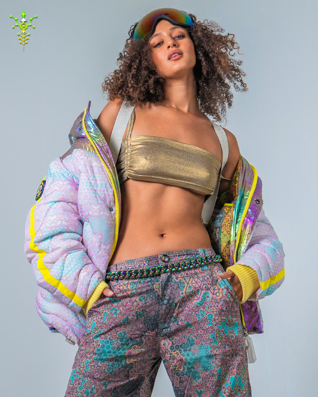 Down Jacket Woman & Pakpak / Nylon (Glow in the Dark) - GALACTIK NIRVANA