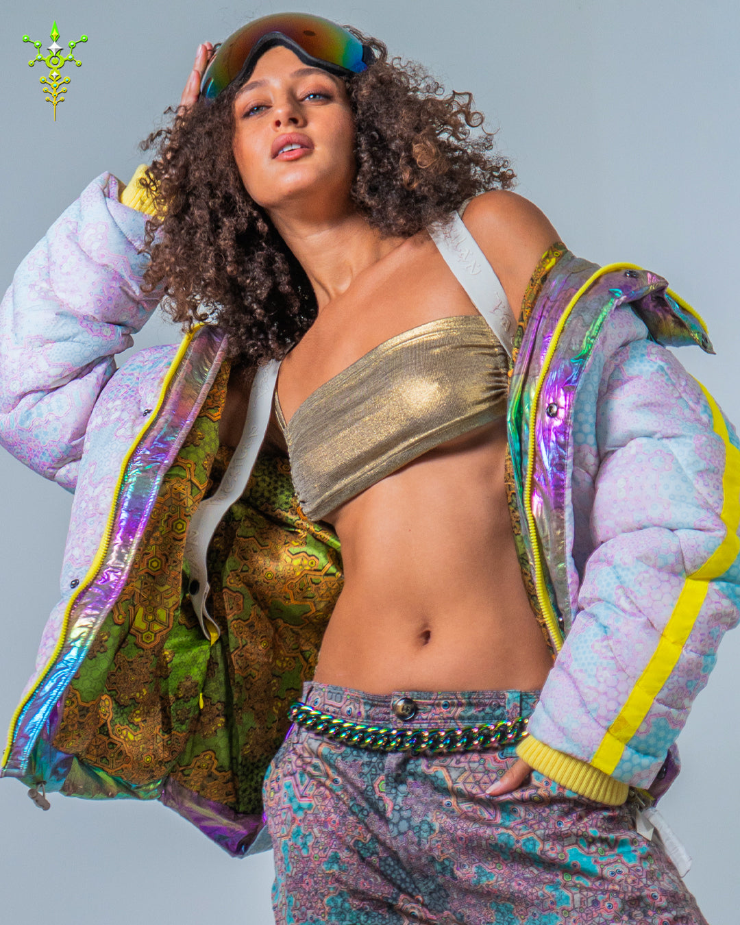 Down Jacket Woman & Pakpak / Nylon (Glow in the Dark) - GALACTIK NIRVANA
