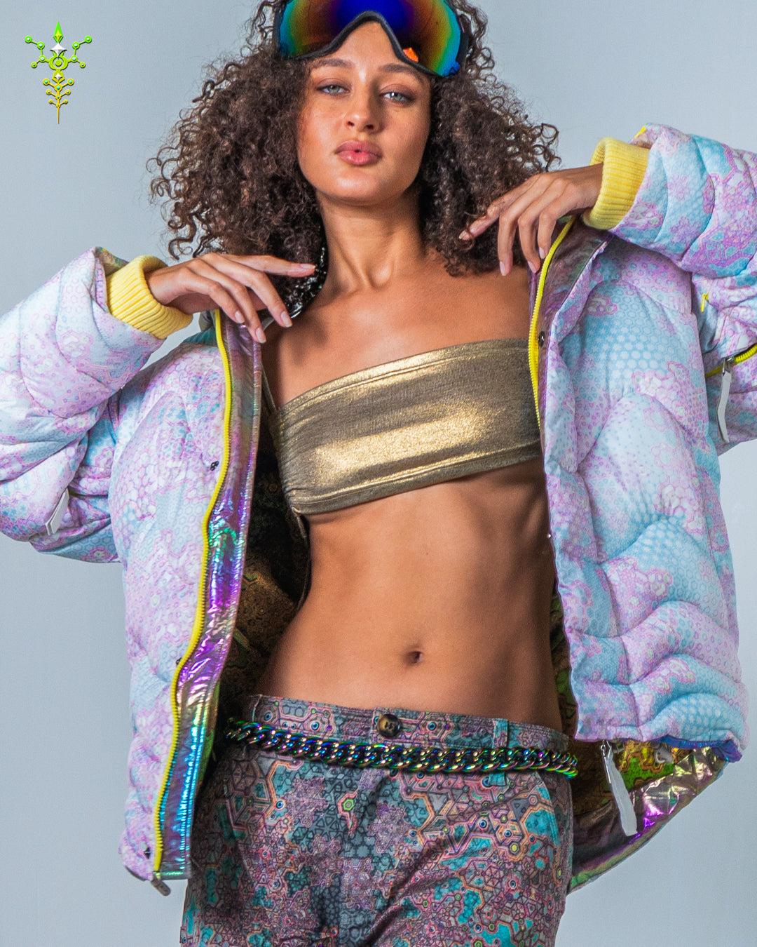 Down Jacket Woman & Pakpak / Nylon (Glow in the Dark) - GALACTIK NIRVANA