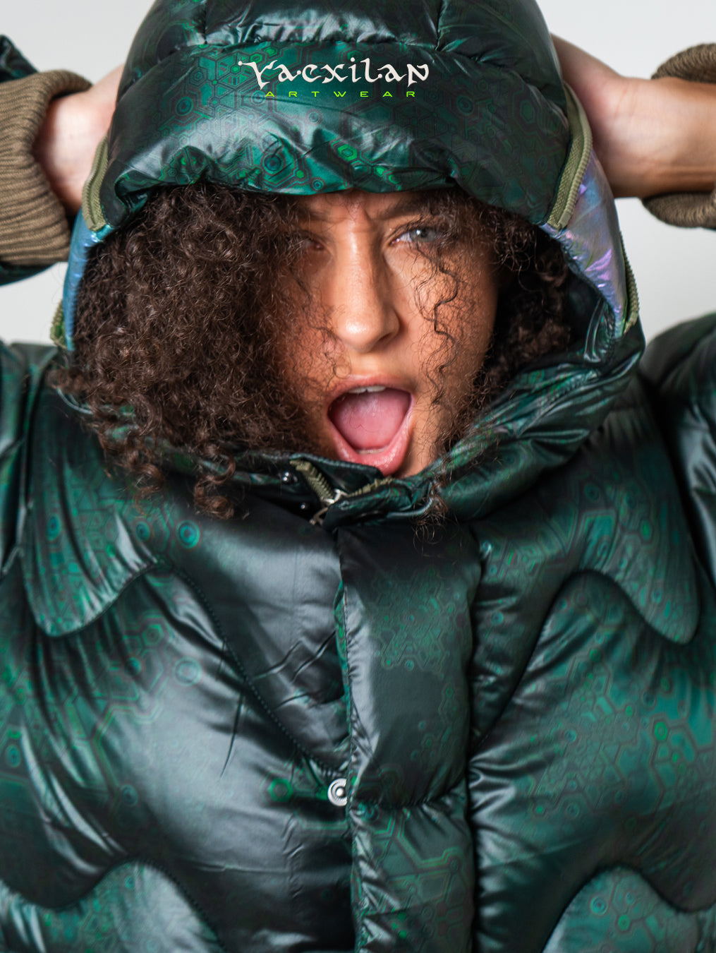 Down Jacket Woman & Pakpak / Nylon - Green Forest ATLANTHEON