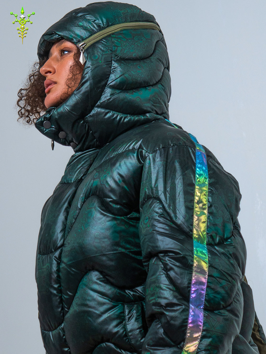 Down Jacket Woman & Pakpak / Nylon - Green Forest ATLANTHEON