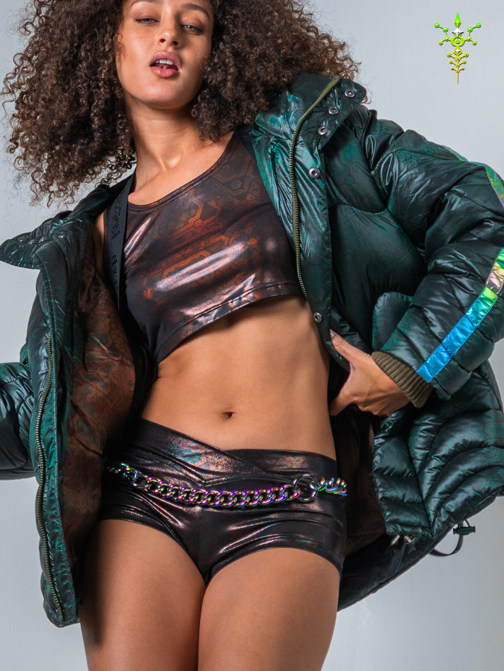 Down Jacket Woman & Pakpak / Nylon - Green Forest ATLANTHEON
