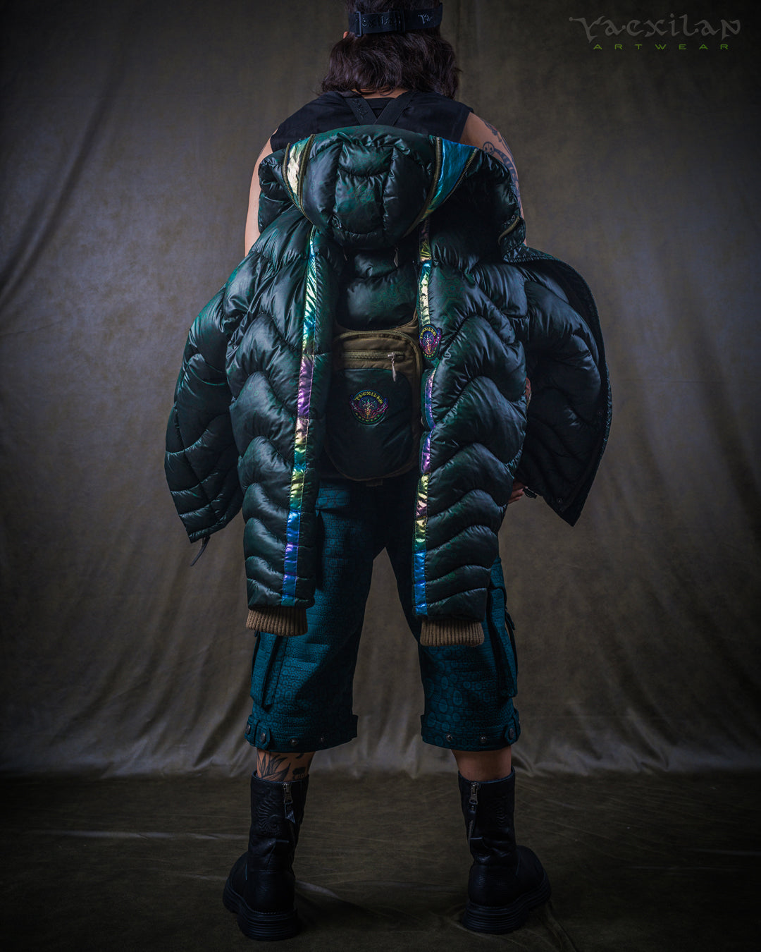 Down Jacket Men & Pakpak / Nylon - Green Forest ATLANTHEON