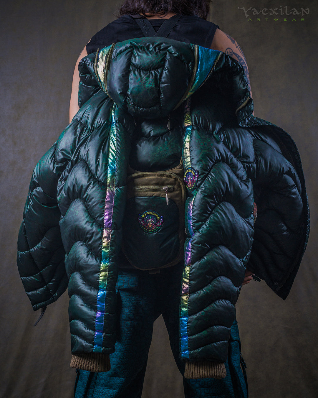 Down Jacket Men & Pakpak / Nylon - Green Forest ATLANTHEON