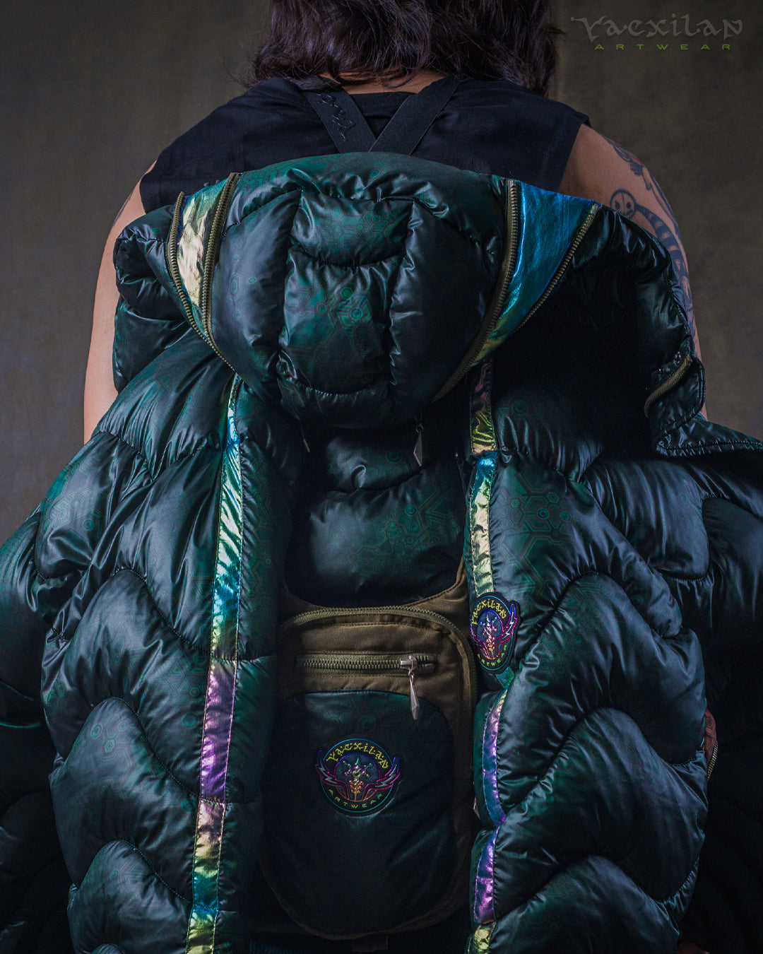 Down Jacket Men & Pakpak / Nylon - Green Forest ATLANTHEON