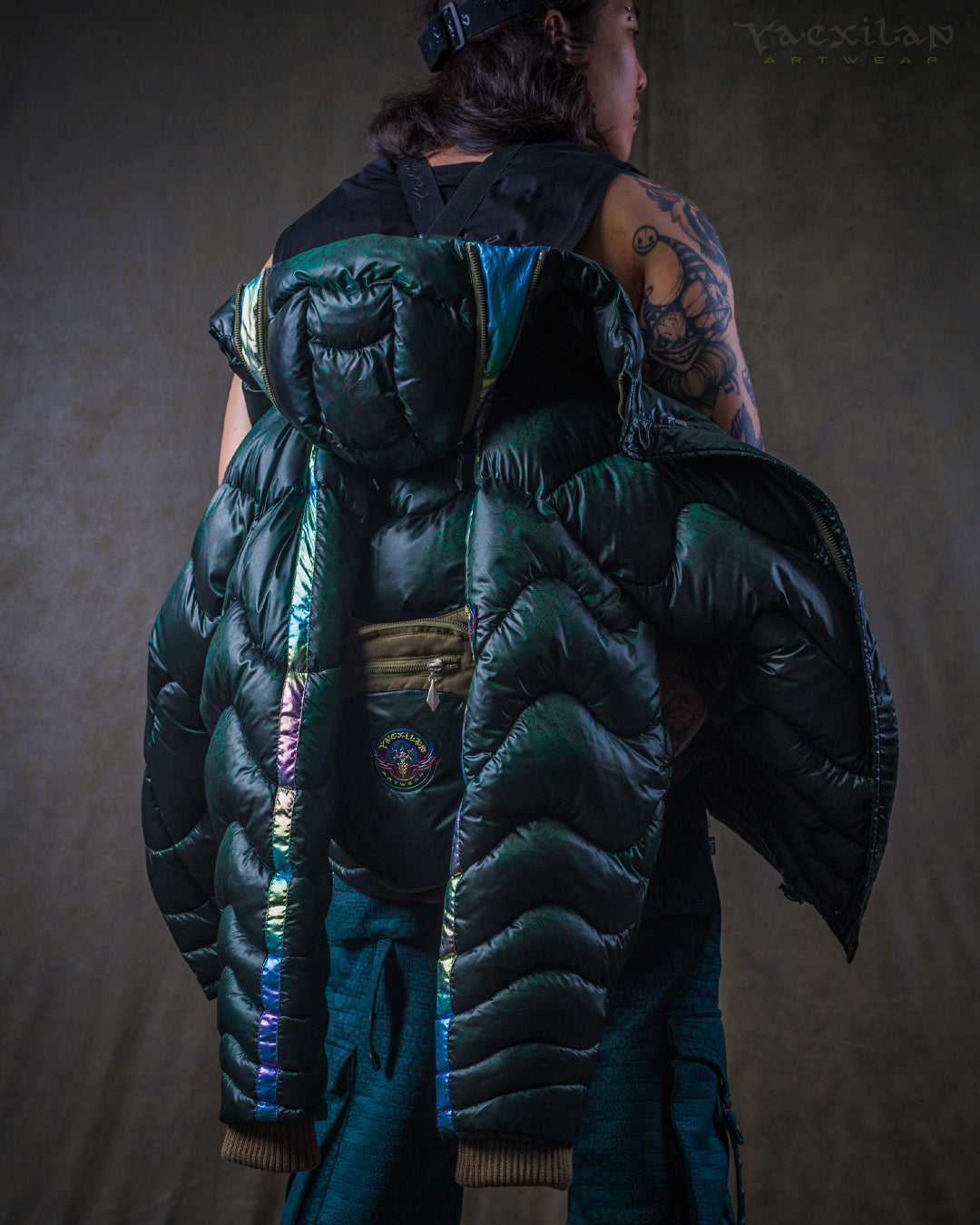 Down Jacket Men & Pakpak / Nylon - Green Forest ATLANTHEON