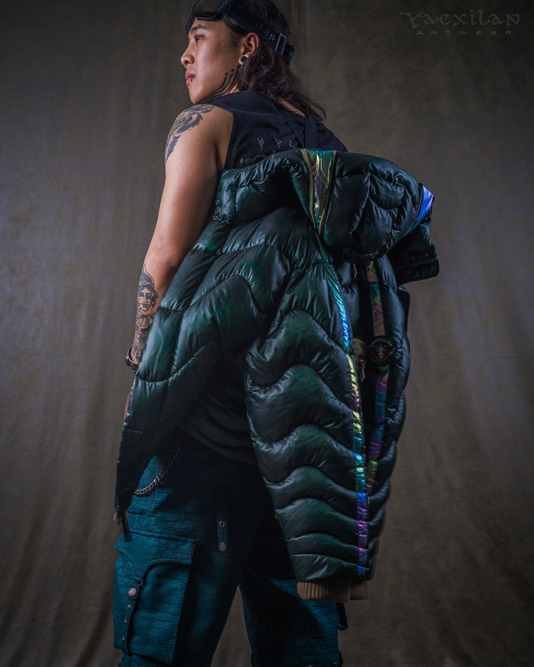 Down Jacket Men & Pakpak / Nylon - Green Forest ATLANTHEON