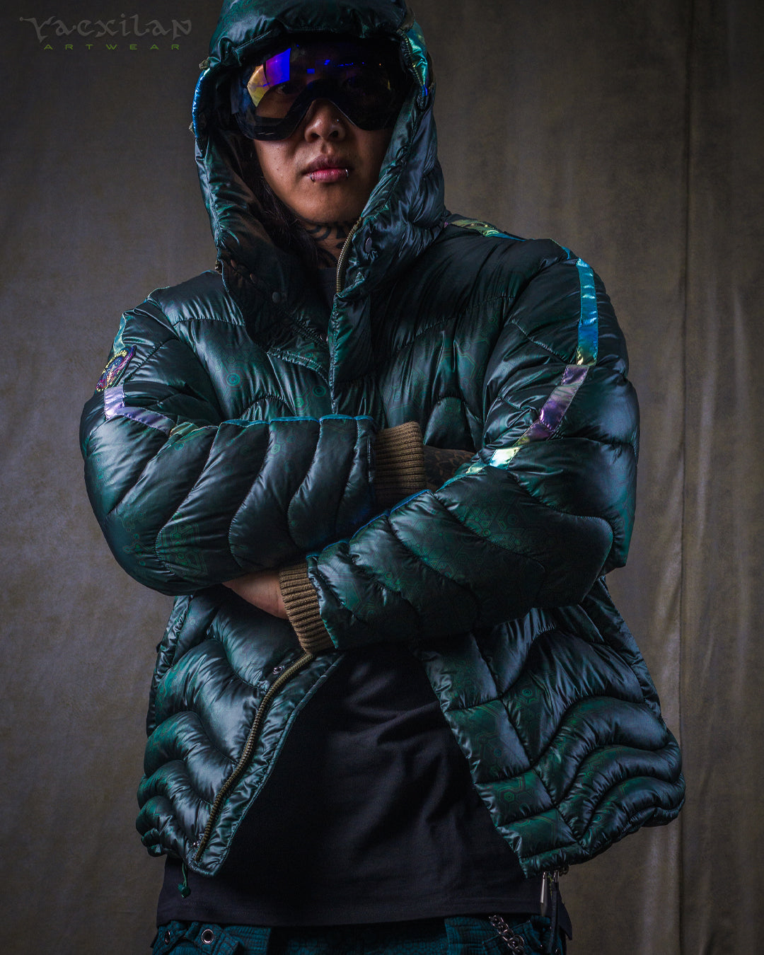 Down Jacket Men & Pakpak / Nylon - Green Forest ATLANTHEON