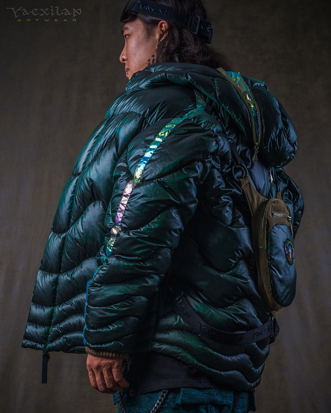 Down Jacket Men & Pakpak / Nylon - Green Forest ATLANTHEON
