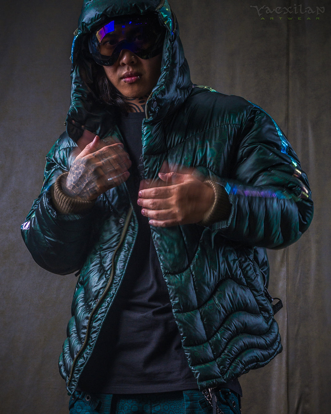 Down Jacket Men & Pakpak / Nylon - Green Forest ATLANTHEON
