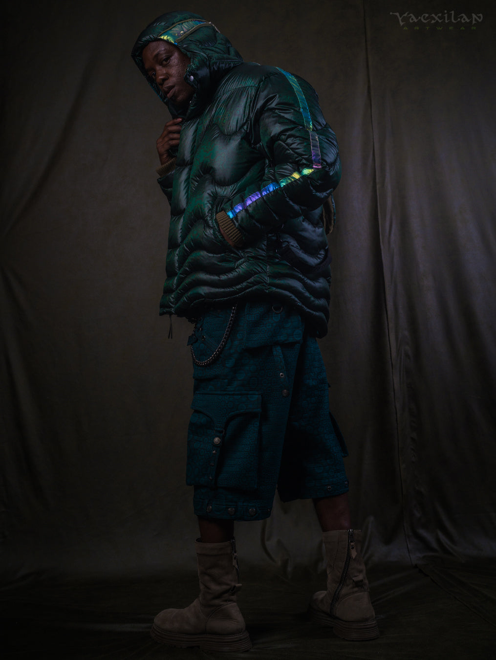 Down Jacket Men & Pakpak / Nylon - Green Forest ATLANTHEON