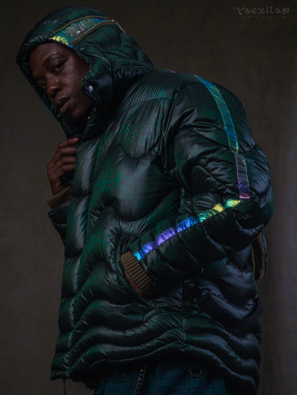Down Jacket Men & Pakpak / Nylon - Green Forest ATLANTHEON
