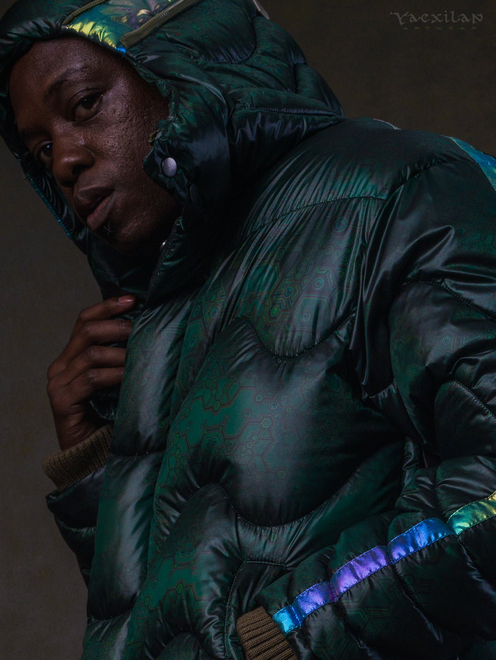 Down Jacket Men & Pakpak / Nylon - Green Forest ATLANTHEON