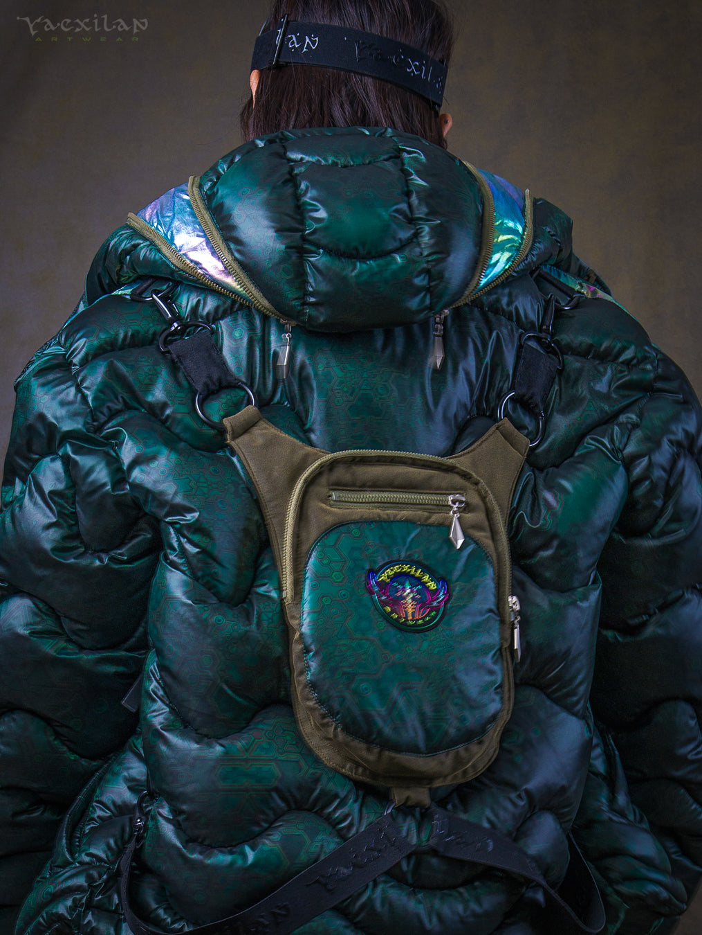 Down Jacket Woman & Pakpak / Nylon - Green Forest ATLANTHEON