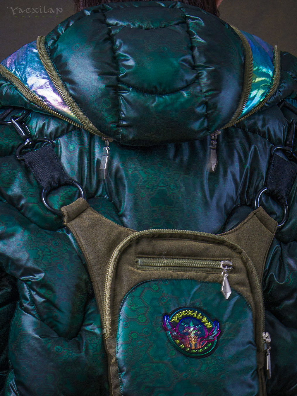 Down Jacket Woman & Pakpak / Nylon - Green Forest ATLANTHEON