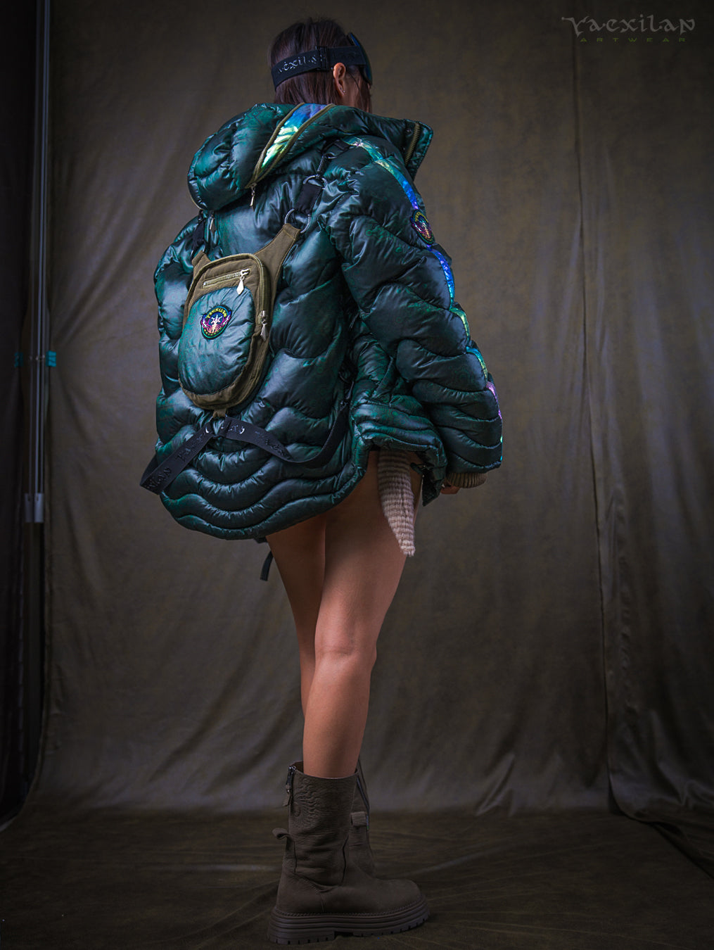 Down Jacket Woman & Pakpak / Nylon - Green Forest ATLANTHEON