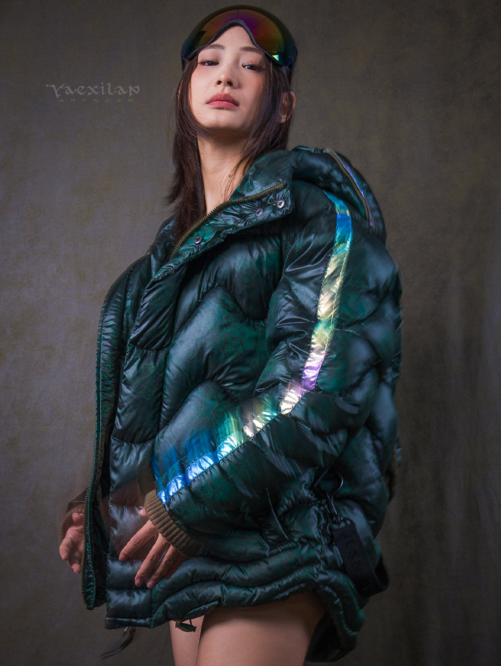 Down Jacket Woman & Pakpak / Nylon - Green Forest ATLANTHEON