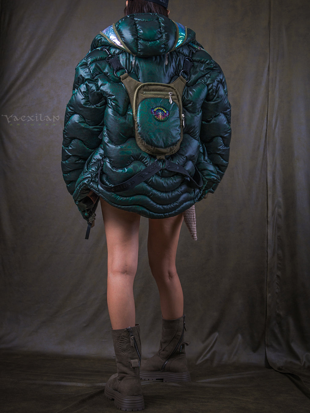 Down Jacket Woman & Pakpak / Nylon - Green Forest ATLANTHEON