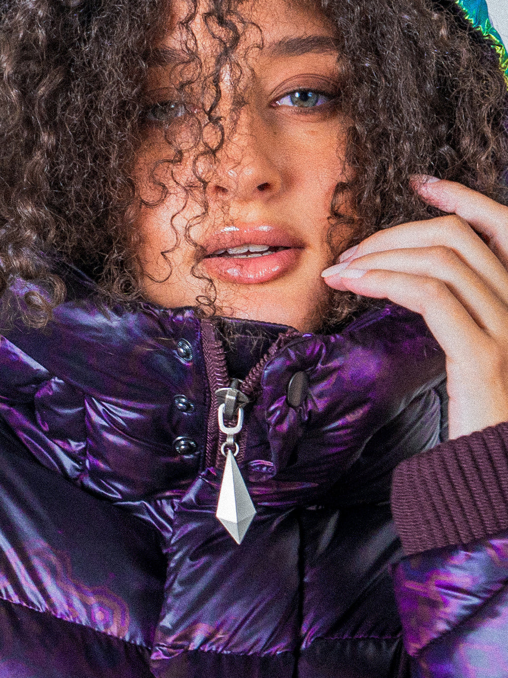 Down Jacket Woman & Pakpak / Nylon - Purple Haze ASTROCORAL