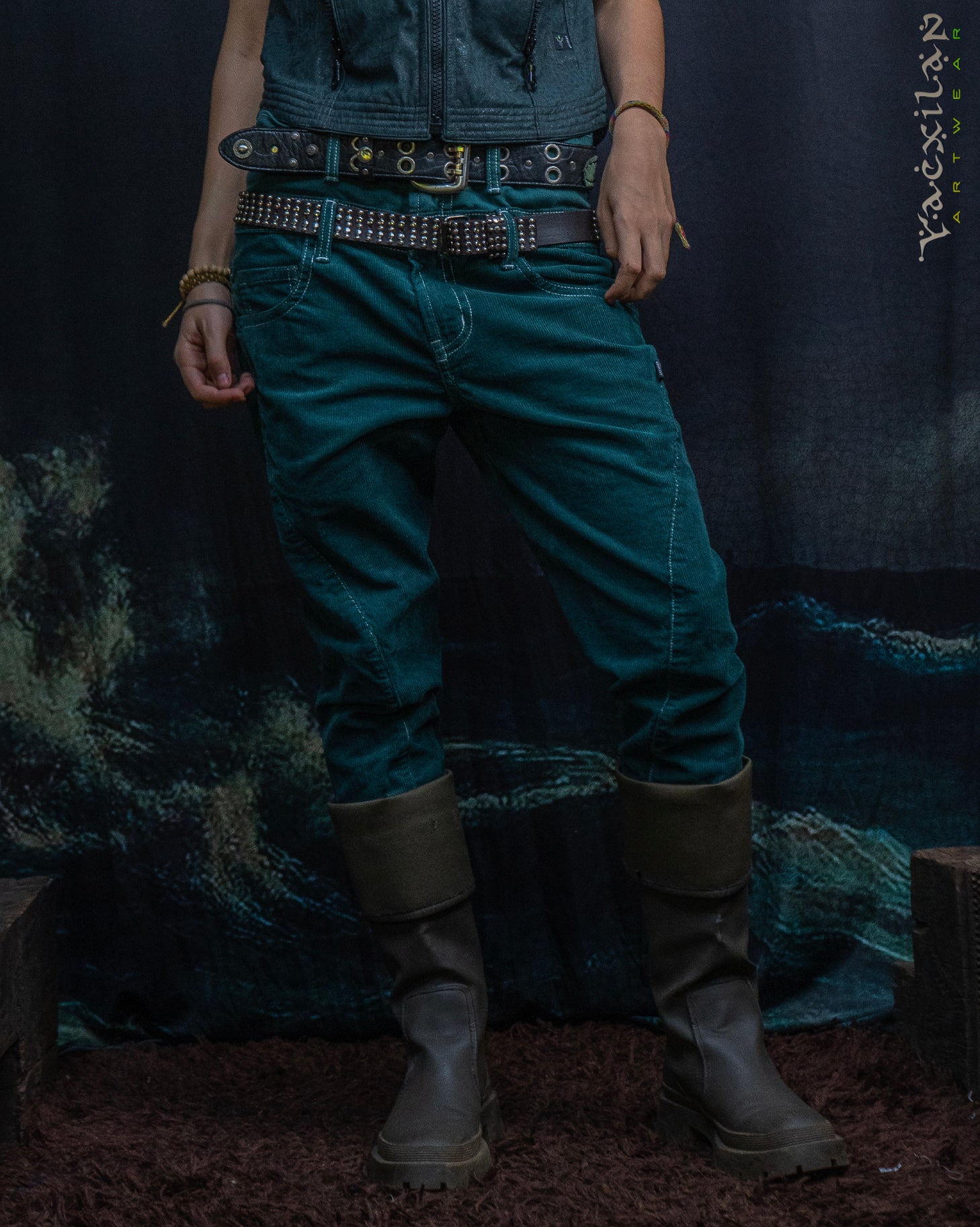 Pants Woman / Double Decker Cotton Kodroi - BOTTLEGREEN