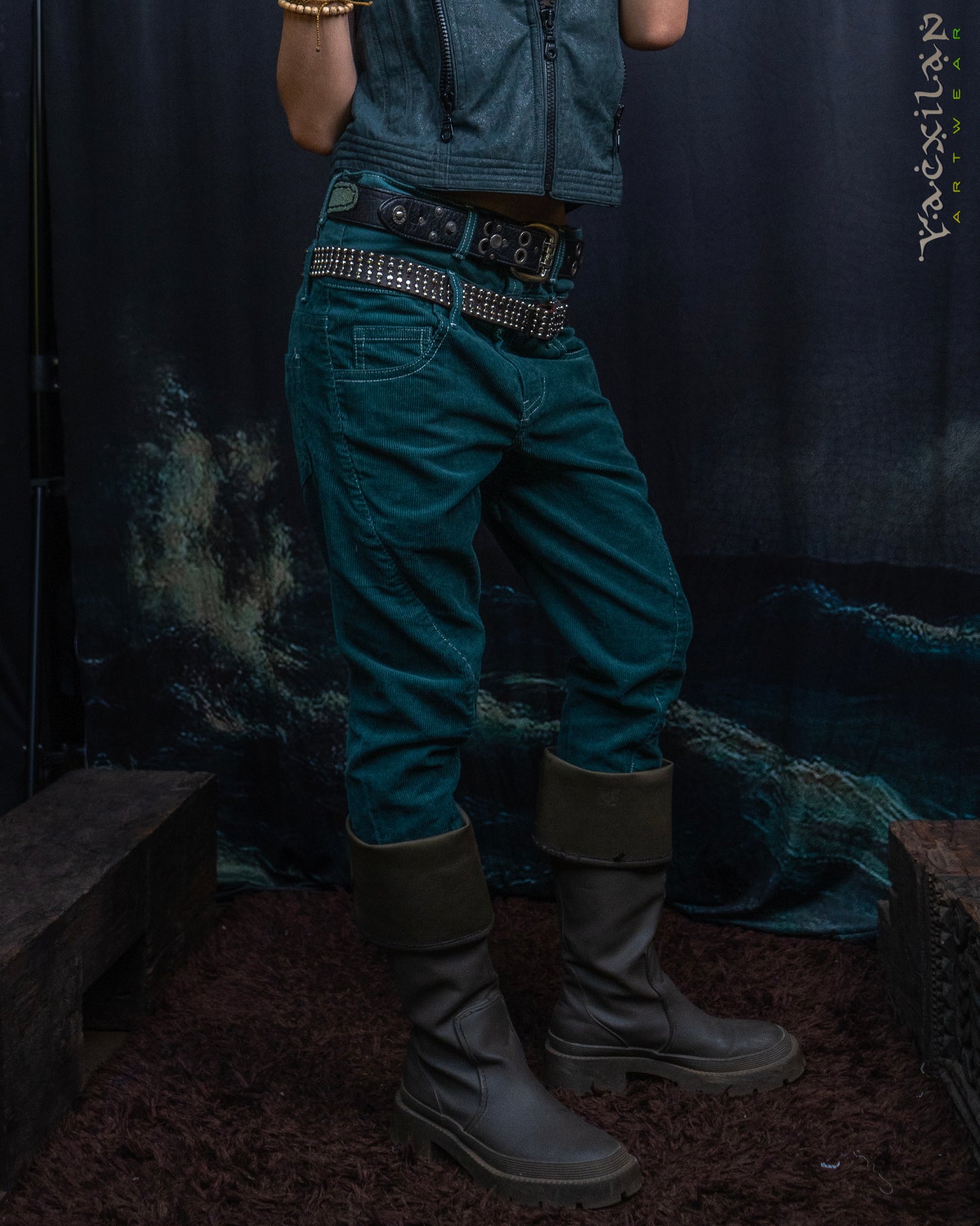 Pants Woman / Double Decker Cotton Kodroi - BOTTLEGREEN