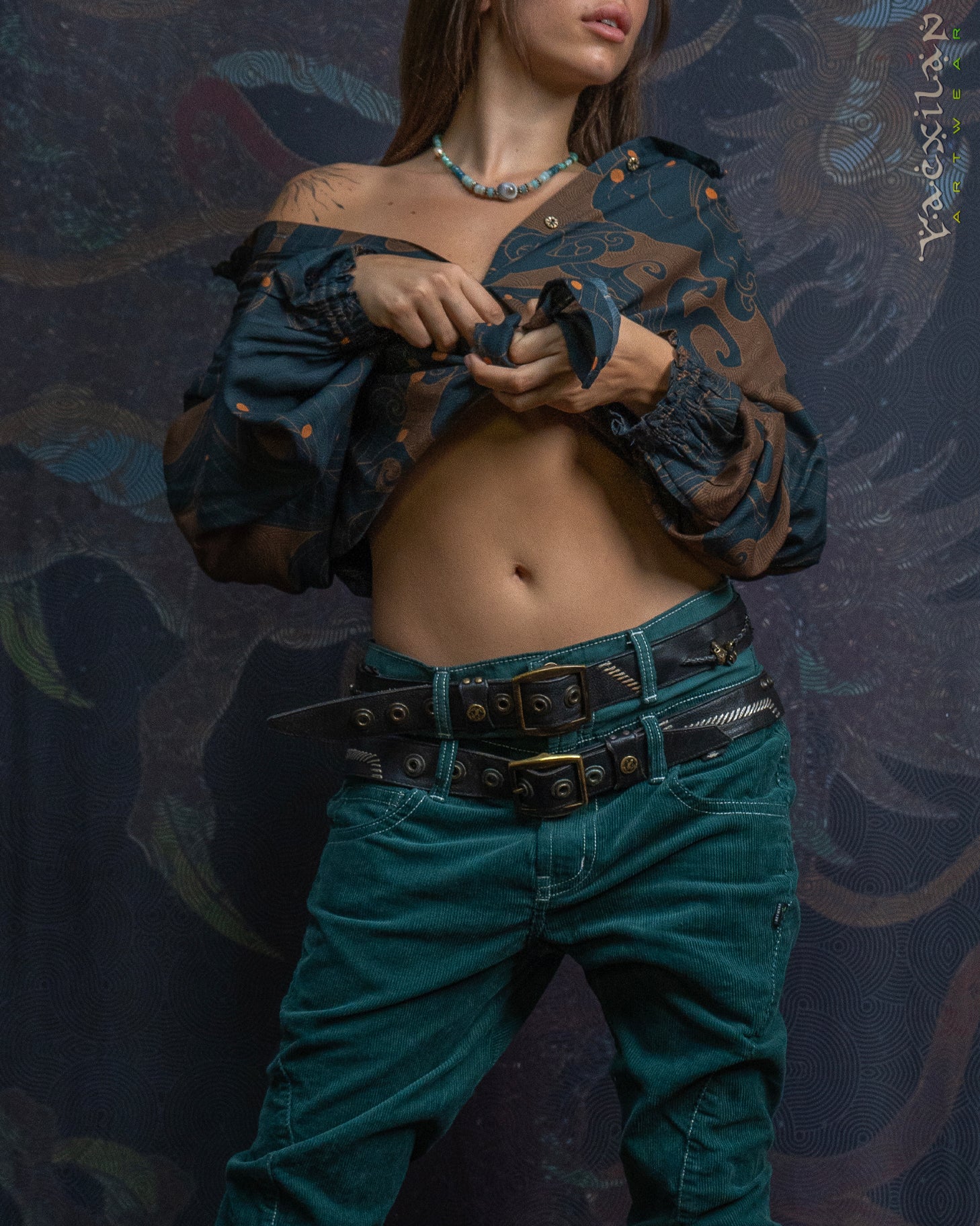 Pants Woman / Double Decker Cotton Kodroi - BOTTLEGREEN