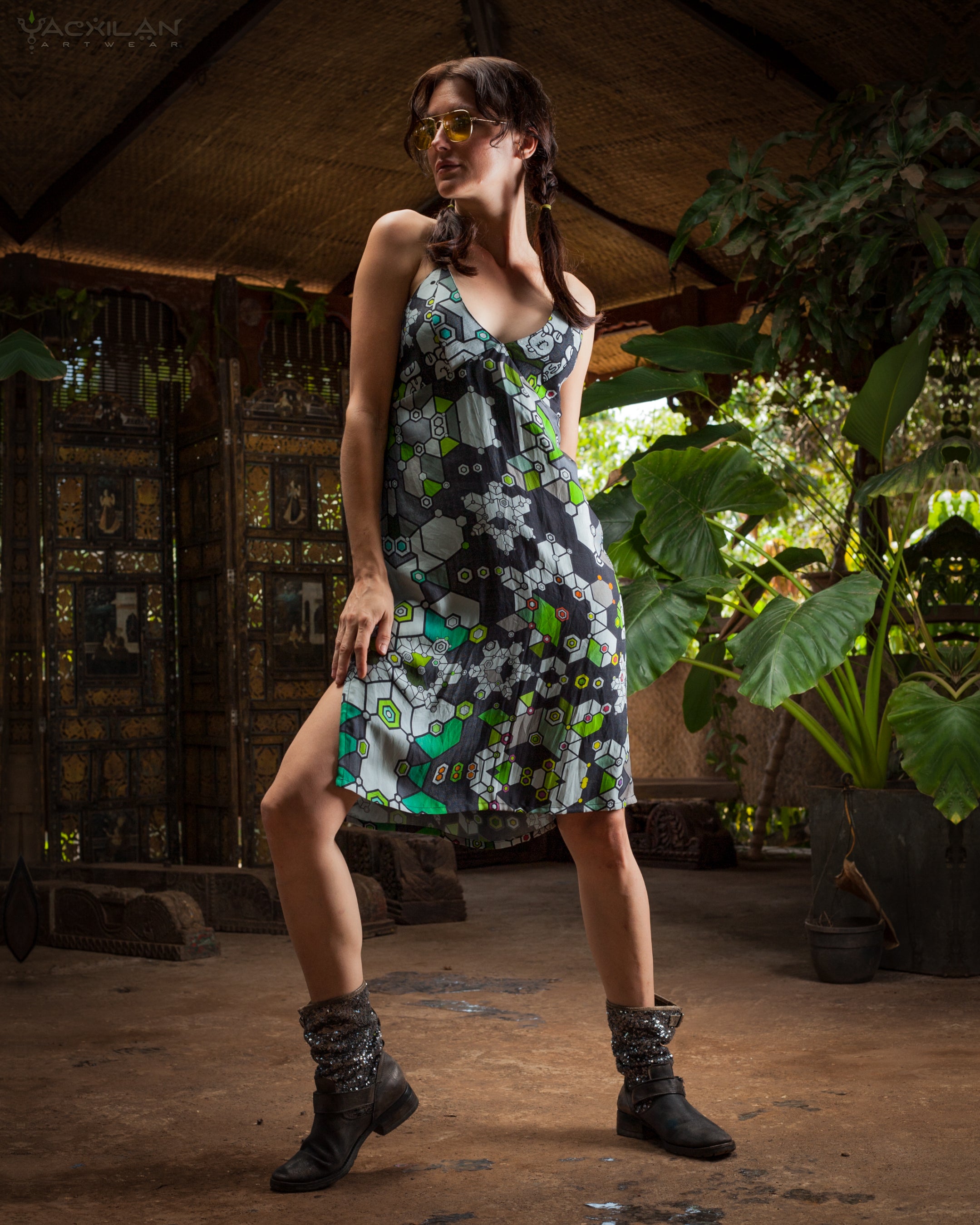 Midi Dress / Chinese Silk - SHAMANKA Satin