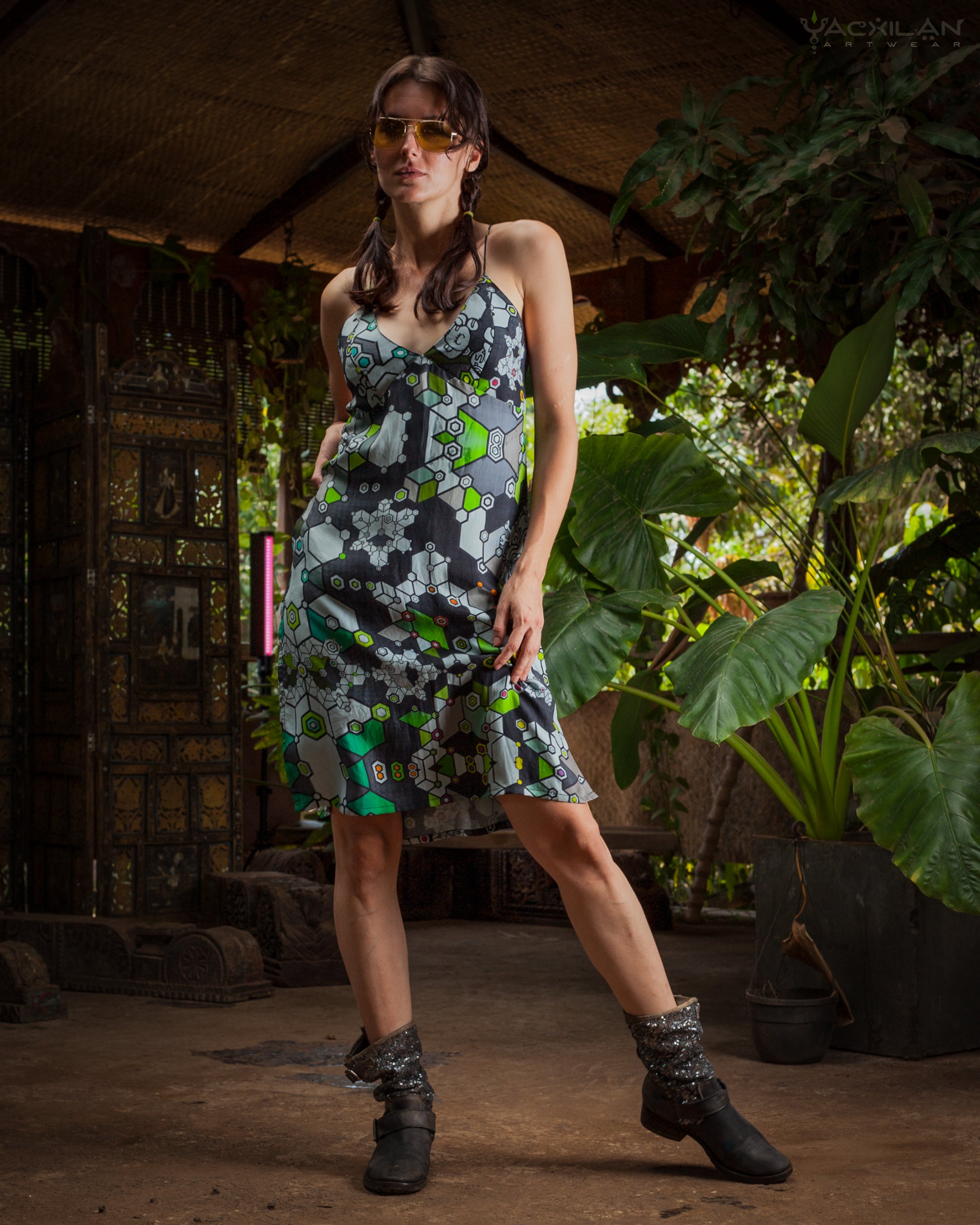 Midi Dress / Chinese Silk - SHAMANKA Satin