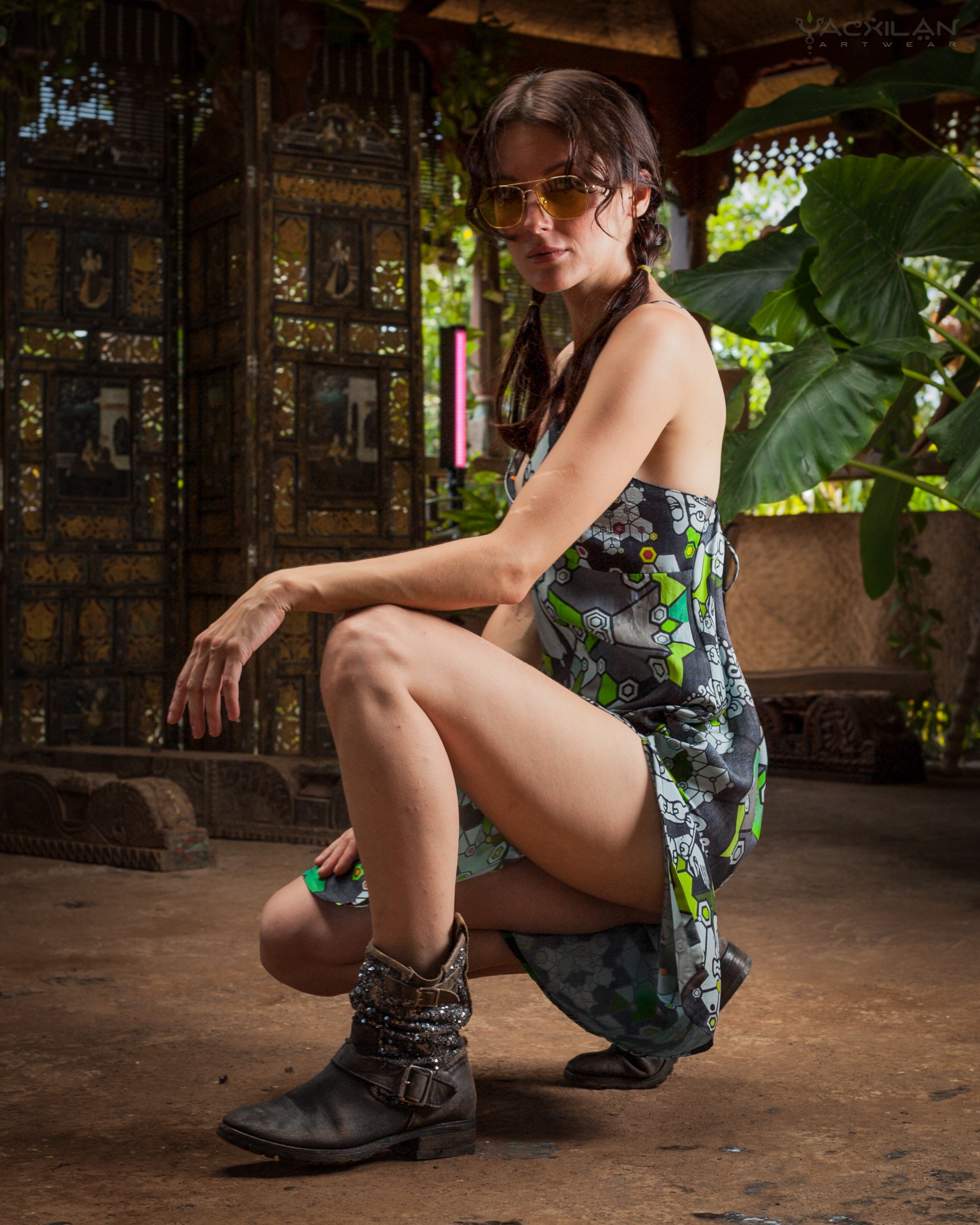 Midi Dress / Chinese Silk - SHAMANKA Satin