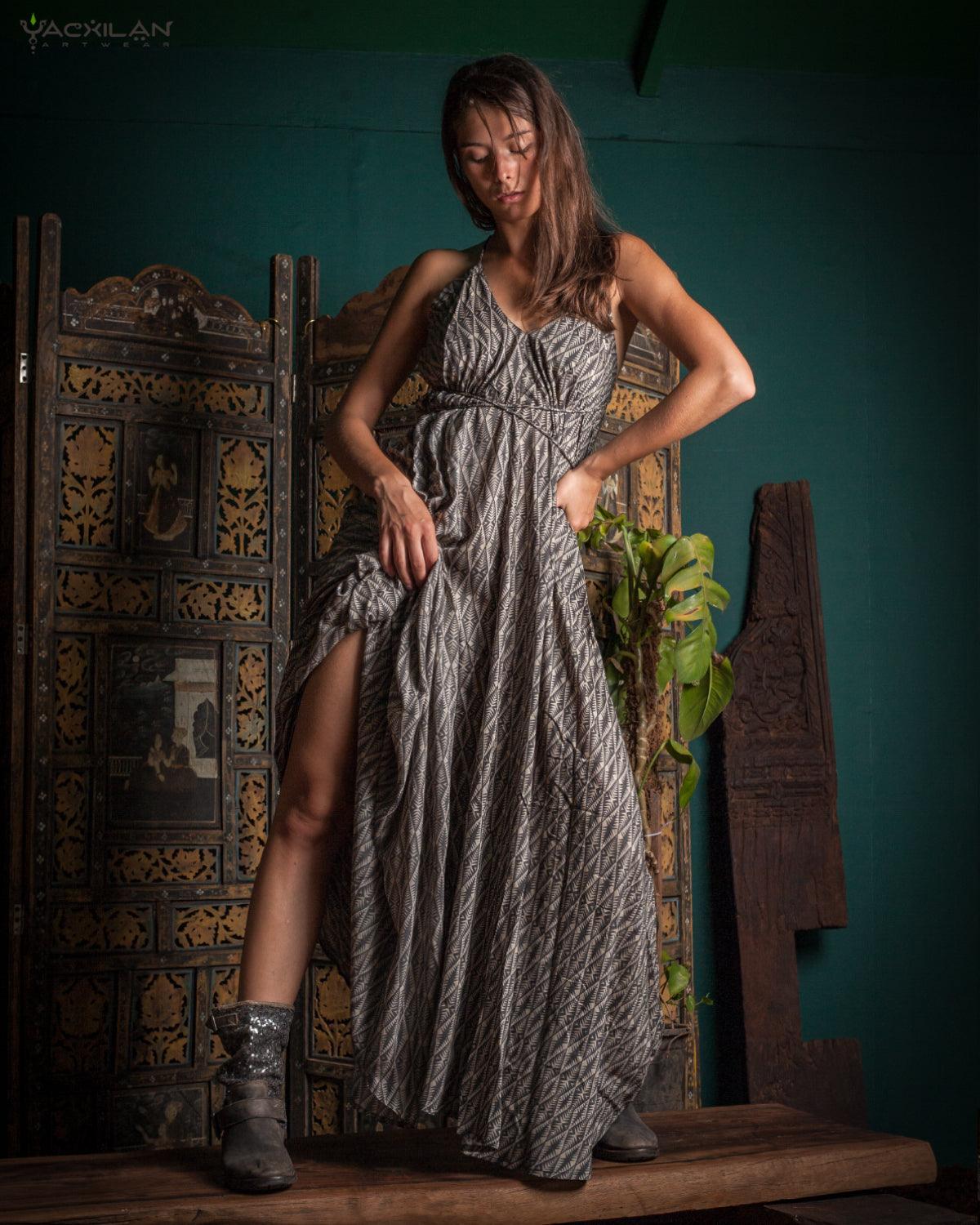 Long Dress Triangle / Bamboo - JAWS - Yacxilan Artwear