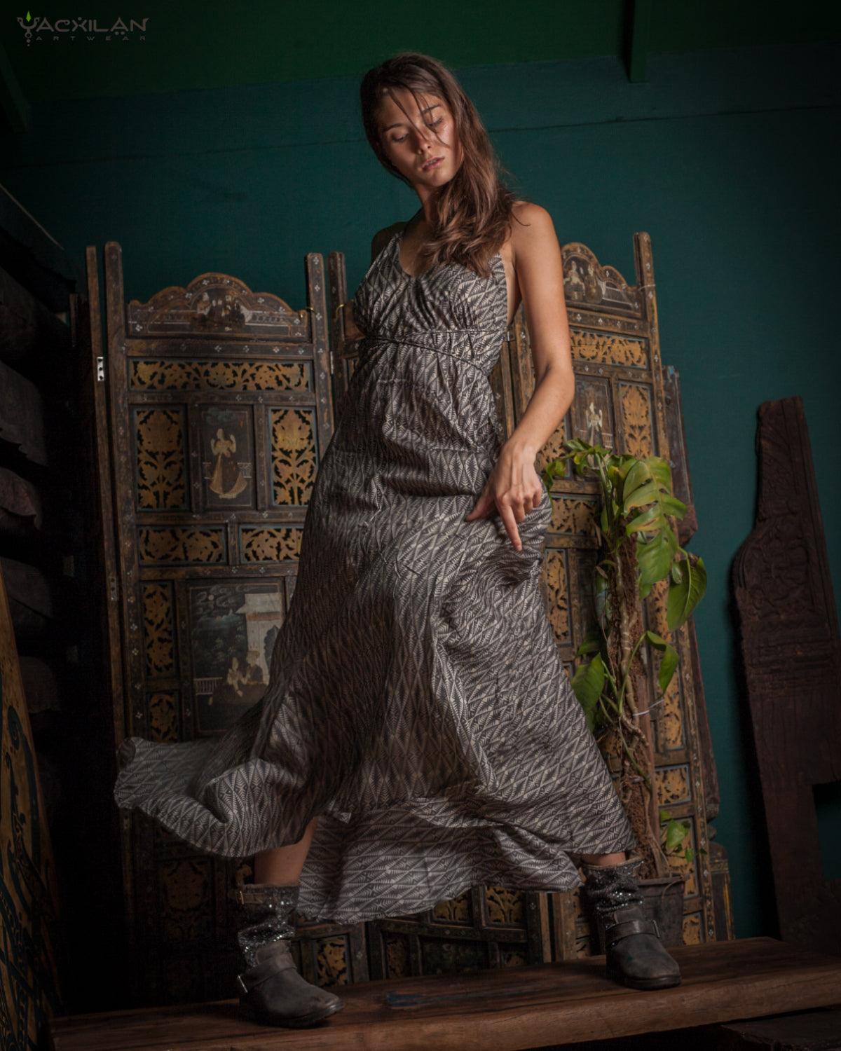 Long Dress Triangle / Bamboo - JAWS - Yacxilan Artwear