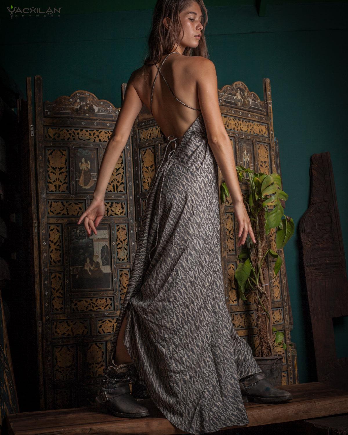 Long Dress Triangle / Bamboo - JAWS - Yacxilan Artwear