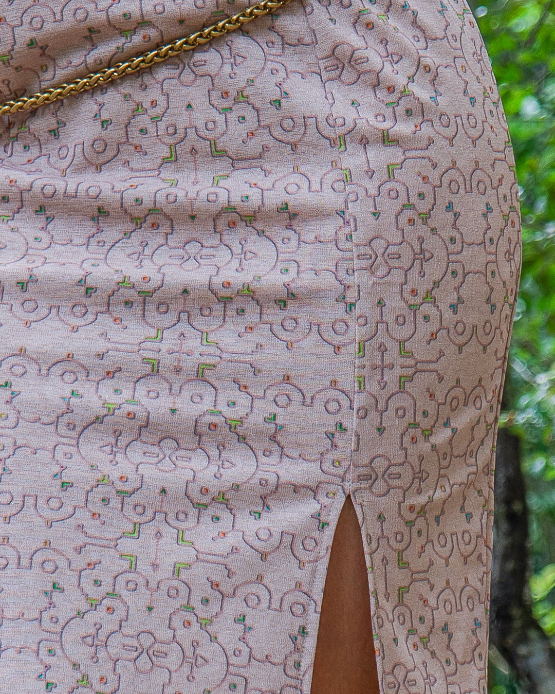Midi Dress / Straps Slant Golden Knits - REBIRTH OF IKARO Whitesand