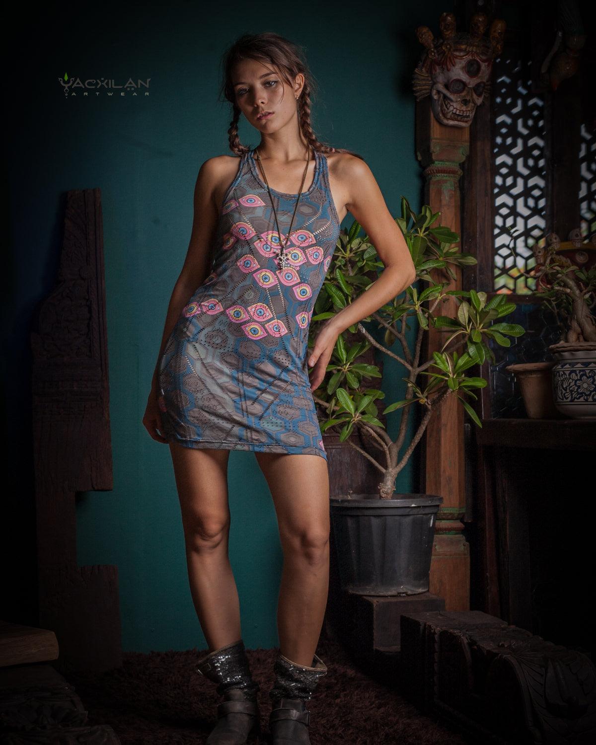 Fitted Dress / Special Edition - SEXTIESEYZES Tribal Holes - Yacxilan Artwear