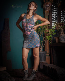 Fitted Dress / Special Edition - SEXTIESEYZES Tribal Holes - Yacxilan Artwear