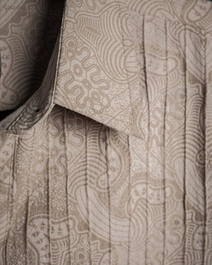 Dress Longsleeve Woman / Zaafaraï Cotton Linen MYCELIUM Cream