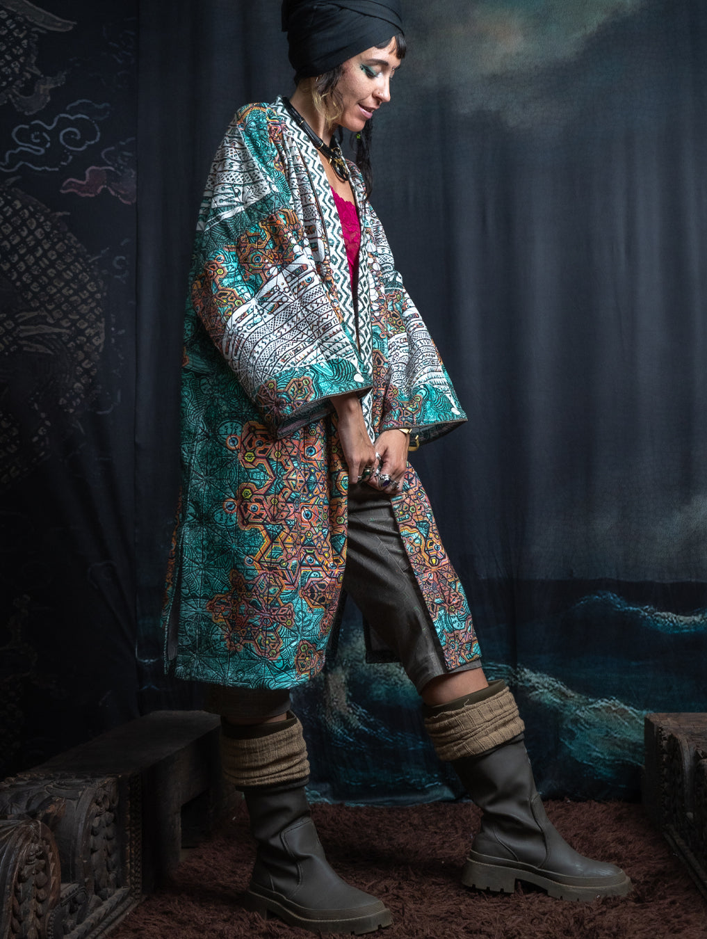 Classic Kimono / Embroidered Korean Cotton - ATLANTIS TRIBALSEA