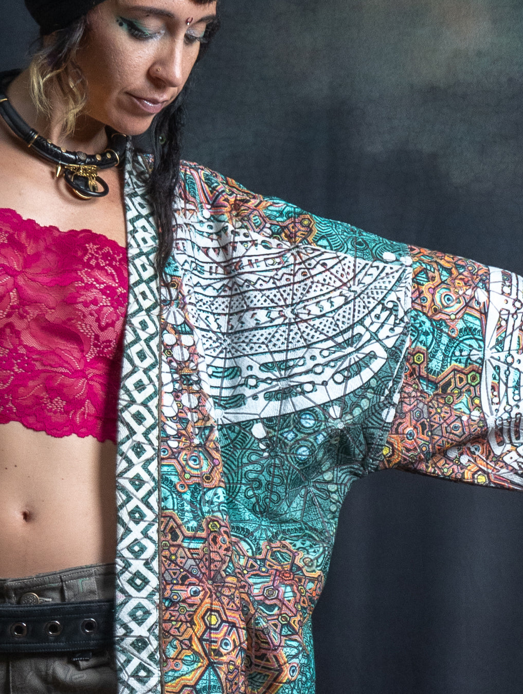 Classic Kimono / Embroidered Korean Cotton - ATLANTIS TRIBALSEA Short