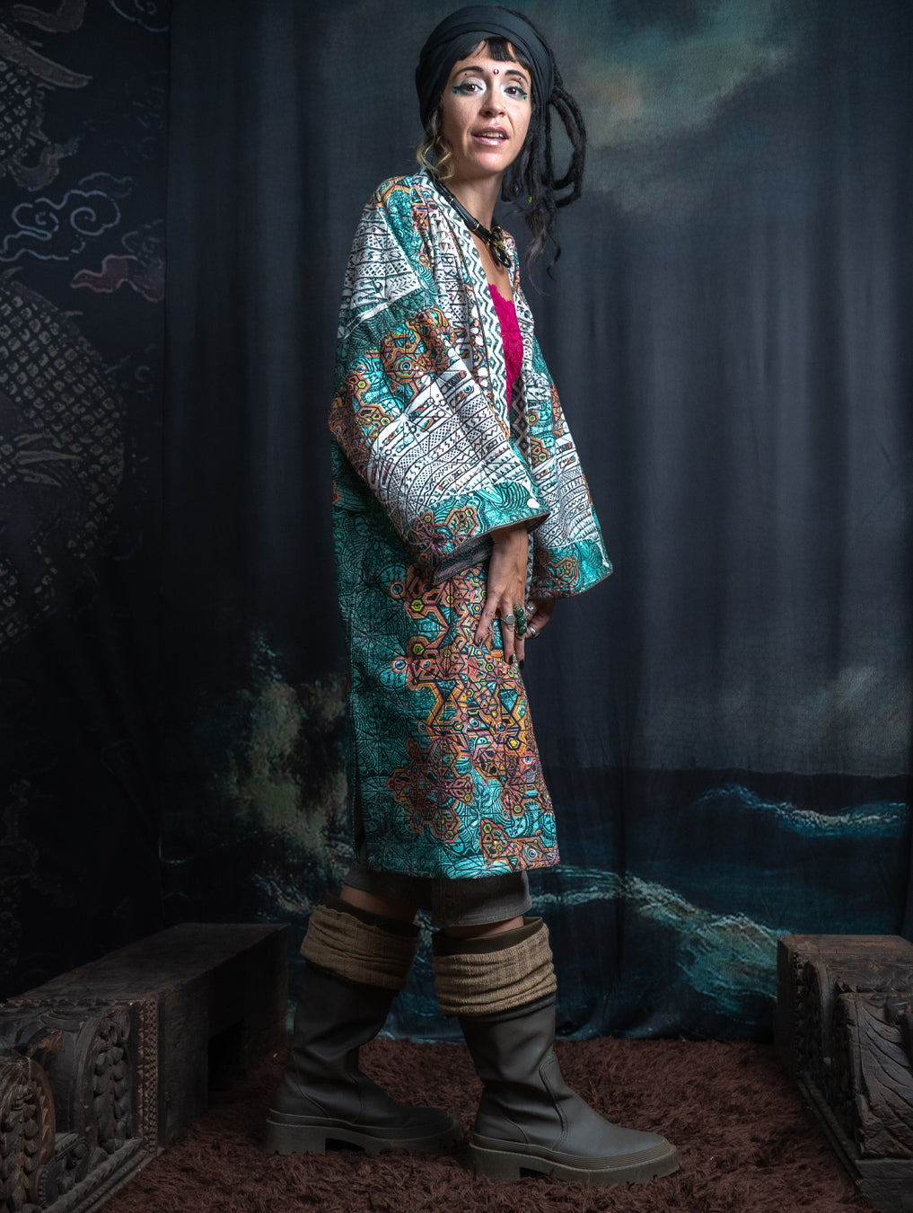 Classic Kimono / Embroidered Korean Cotton - ATLANTIS TRIBALSEA