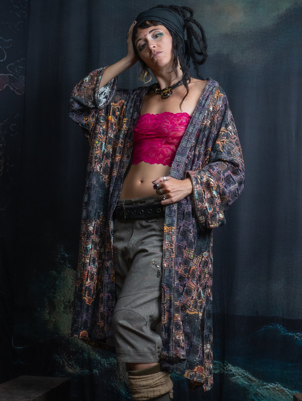 Classic Kimono / Embroidered Korean Cotton - CORALBLAST