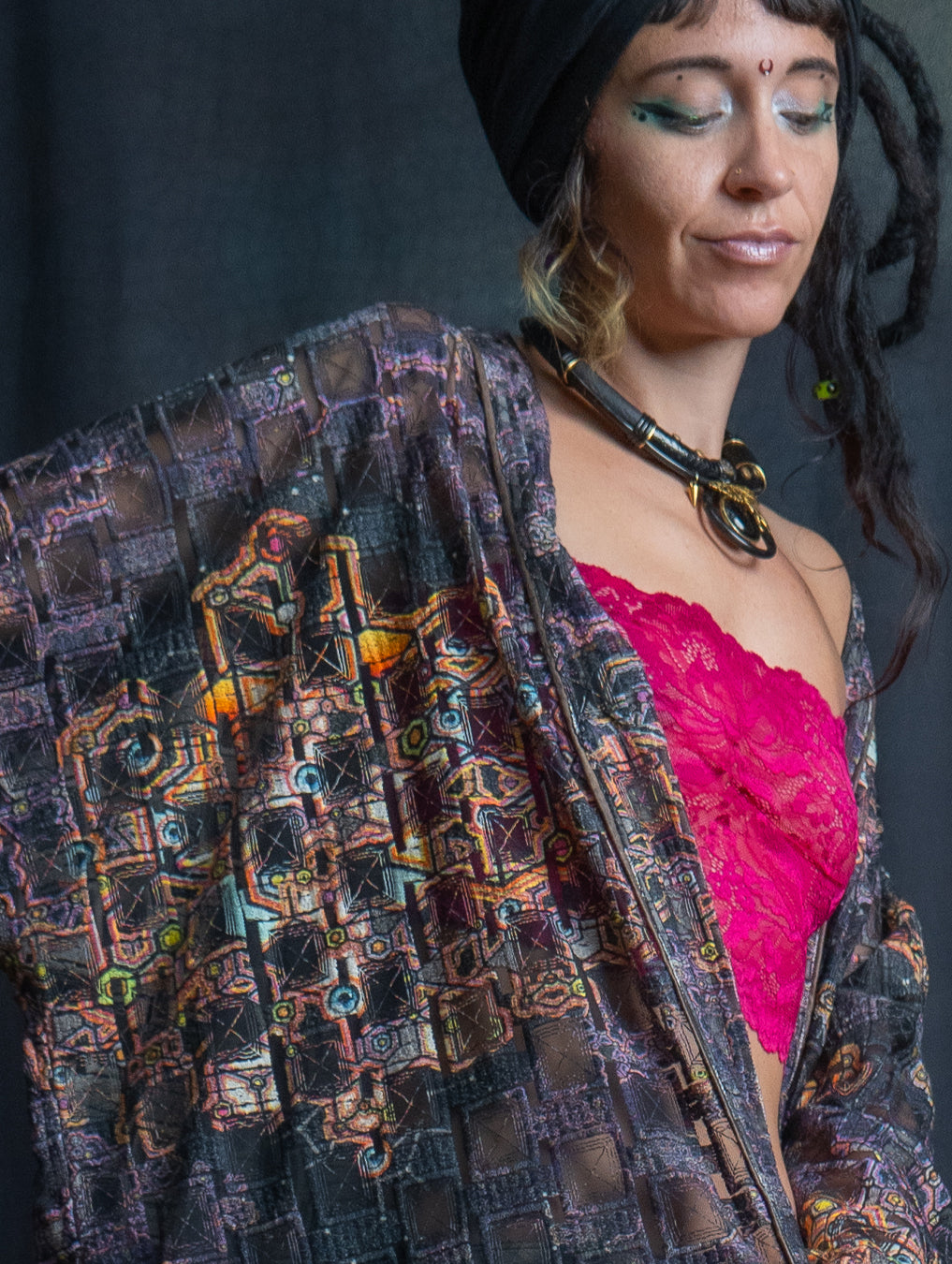 Classic Kimono / Embroidered Korean Cotton - CORALBLAST